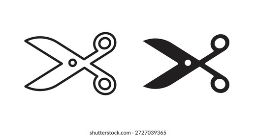 Icono de tijeras sobre fondo blanco. Icono de Vector de acciones