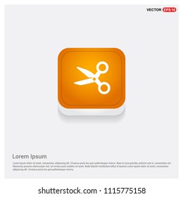 Scissors Icon Orange Abstract Web Button - Free vector icon
