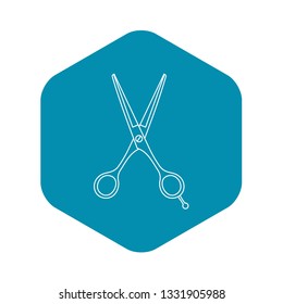 Scissors icon. Outline illustration of scissors vector icon for web