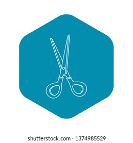 Scissors icon. Outline illustration of scissors vector icon for web