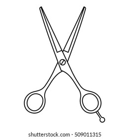 Scissors icon. Outline illustration of scissors vector icon for web