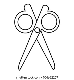 Scissors icon. Outline illustration of scissors vector icon for web