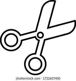 ilustración vectorial aislada del contorno de iconos de las tijeras