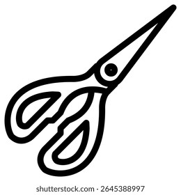 Scissors icon in outline style. Line art
