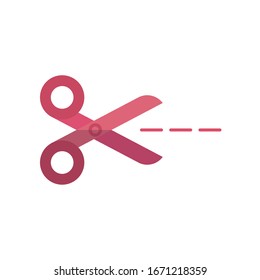 scissors icon over white background, flat style, vector illustration