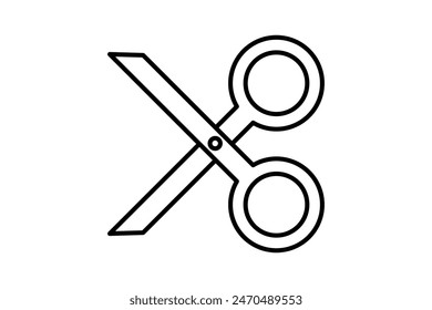 Scherensymbol. Symbol für Bearbeitungswerkzeug. Geeignet für Website, App, Benutzeroberflächen, druckbare usw. Zeilensymbolstil. Einfaches Design der Vektorgrafik bearbeitbar