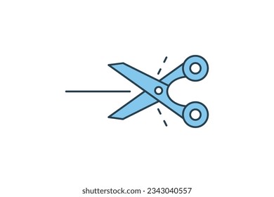 scissors icon. Icon related to stationery. flat line icon style. Simple vector design editable