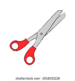 Icono de tijeras. Icono de Sissor. Símbolo de estilo plano. Suministros escolares.