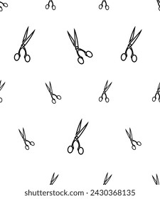 Scissors Icon Seamless Pattern, Cutting Scissors Vector Art Illustration