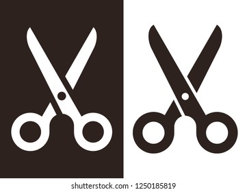 Scissors icon set in black and white