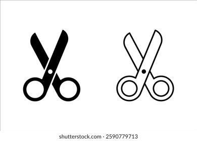 Scissors icon set. Cut symbol. Paper clippers vector illustration. Shears sign. Hairdresser pictogram.