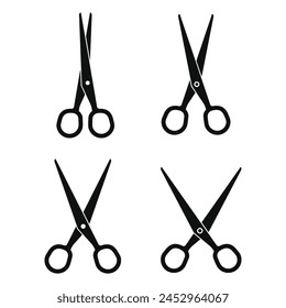 Scissors icon set. Scissors cut vector illustration