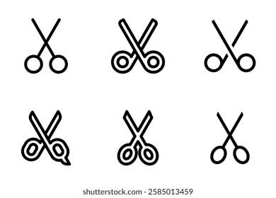 scissors icon set design template