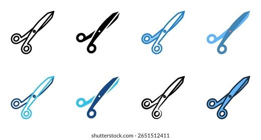 Scissors icon set multiple style collection 
