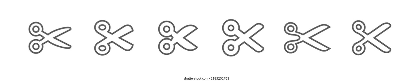 Scissors icon set. Simple pictogram. Isolated.