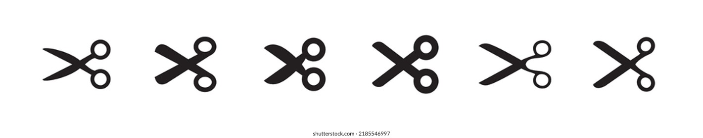 Scissors icon set. Simple pictogram. Isolated.