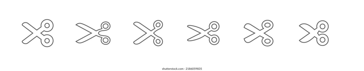 Scissors icon set. Simple pictogram. Isolated.