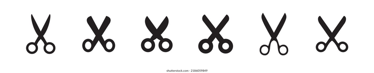 Scissors icon set. Simple pictogram. Isolated.