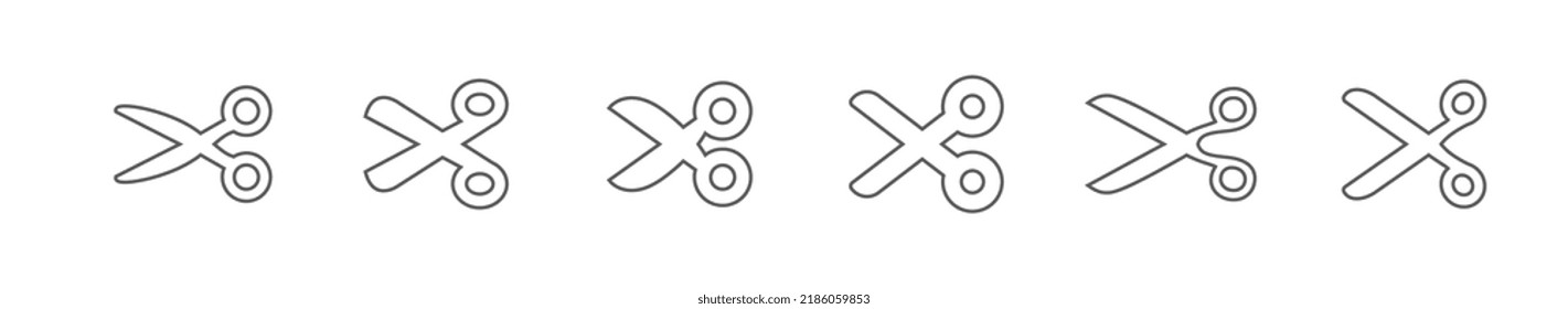 Scissors icon set. Simple pictogram. Isolated.
