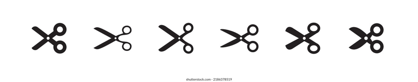 Scissors icon set. Simple pictogram. Isolated.