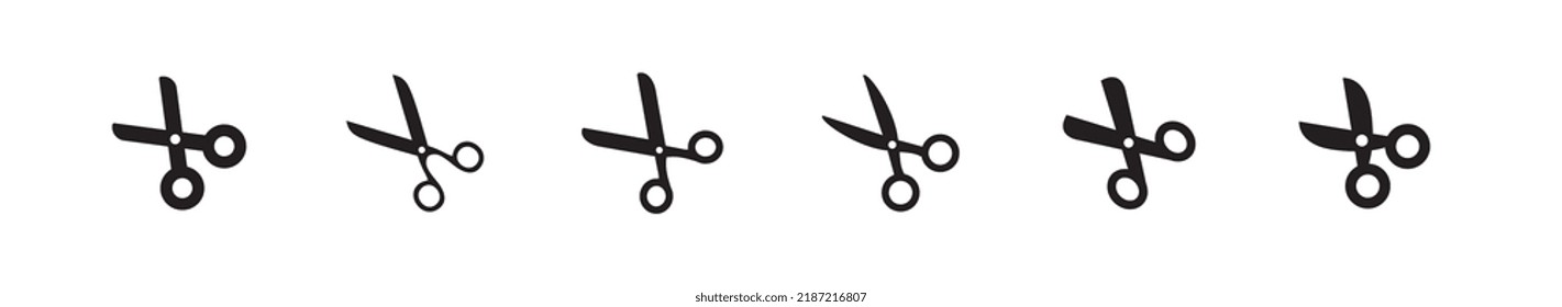 Scissors icon set. Simple pictogram. Isolated.