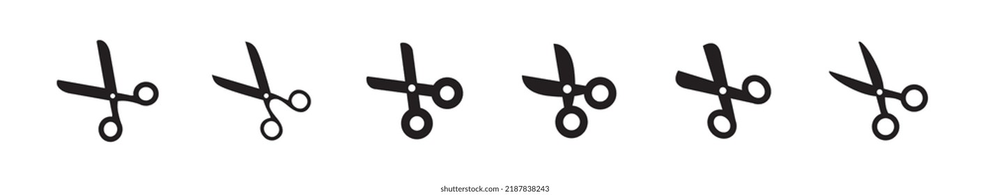 Scissors icon set. Simple pictogram. Isolated.