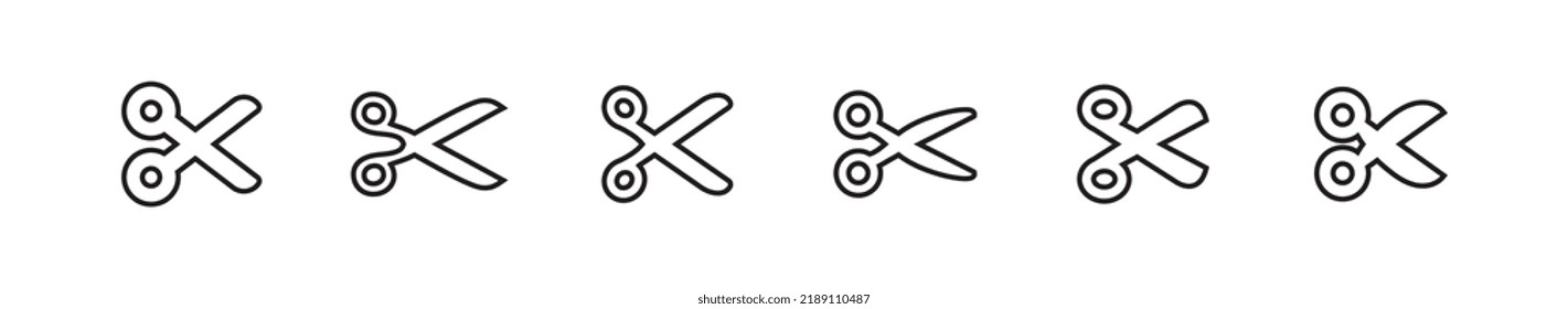 Scissors icon set. Simple pictogram. Isolated.