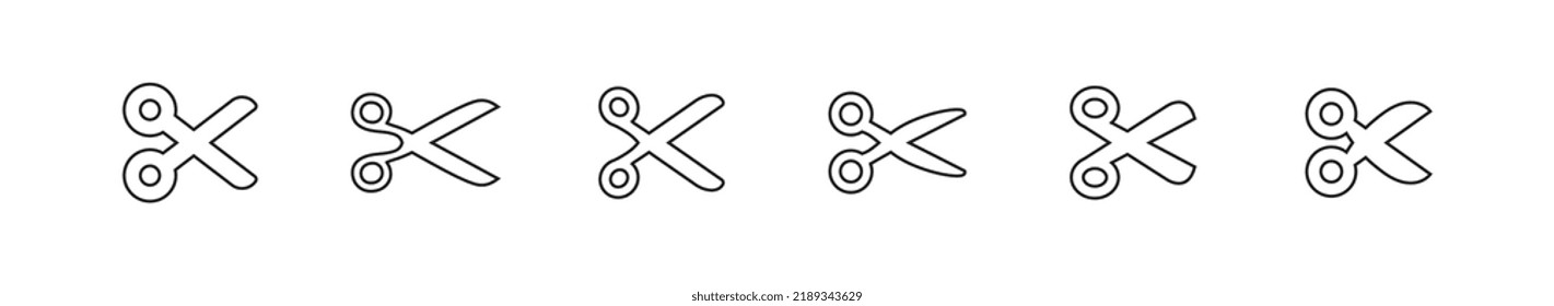Scissors icon set. Simple pictogram. Isolated.
