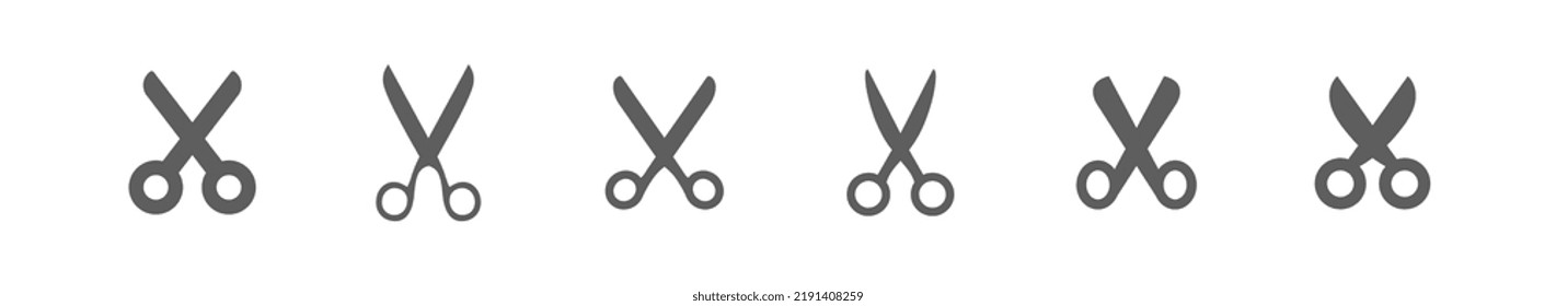 Scissors icon set. Simple pictogram. Isolated.