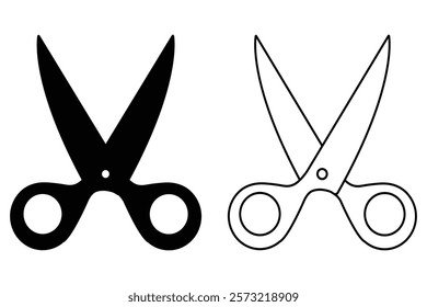 Scissors icon set. Simple silhouette of open scissors. Cutting icon vector. Scissors  icon vector illustration.