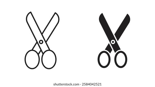 Scissors icon set in thin line. vector illustrations for web