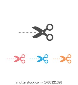 Scissors icon set in trendy flat style. Scissors icon page symbol for your web site design. Scissors icon Vector illustration