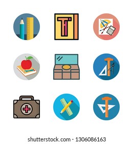 scissors icon set. vector set about school material, medical kit and dresser icons set.