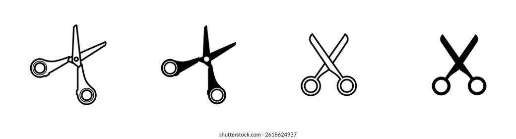 Scissors icon set. Vector illustration