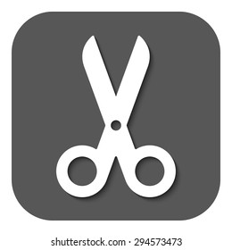 The scissors icon. Shears and clippers, cut off symbol. Flat Vector illustration. Button