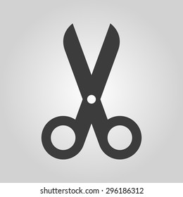 The scissors icon. Shears and clippers, cut off symbol. Flat Vector illustration