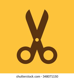 The scissors icon. Shears and clippers, cut off symbol. Flat Vector illustration