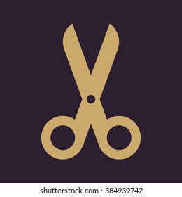 The scissors icon. Shears and clippers, cut off symbol. Flat Vector illustration