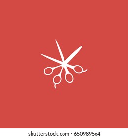 scissors icon. sign design. red background
