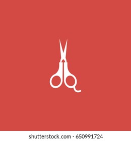 scissors icon. sign design. red background