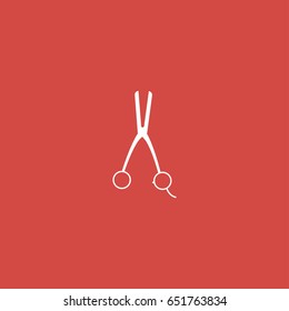 scissors icon. sign design. red background