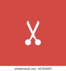 scissors icon. sign design. red background