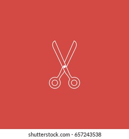 scissors icon. sign design. red background