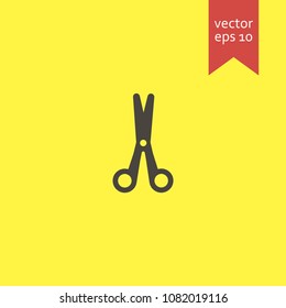 scissors. scissors icon. sign design. yellow background.