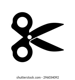 scissors icon silhouete simple  symbol vector element