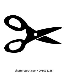 scissors icon silhouete simple  symbol vector element