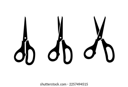 scissors icon silhouette black vector ilustration