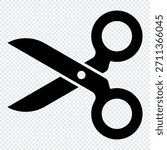 Scissors icon. Scissors silhouette. Cutting scissors icon. Cutting sign. Vector illustration