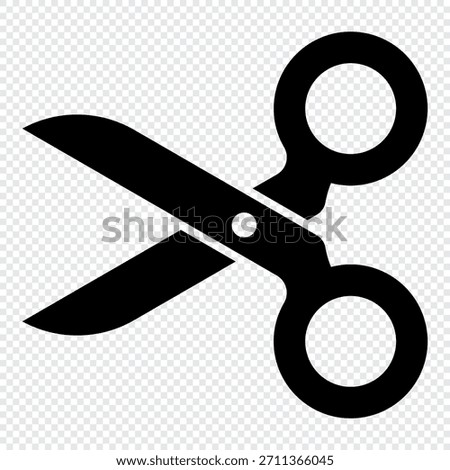 Scissors icon. Scissors silhouette. Cutting scissors icon. Cutting sign. Vector illustration