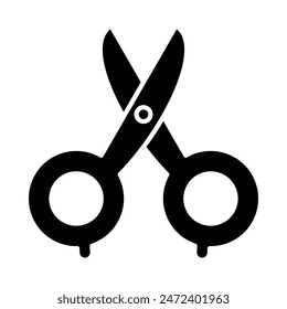 Scherensymbol, Silhouetten-Vektorgrafik isoliert auf weißem Hintergrund. Einfaches und modernes Design
